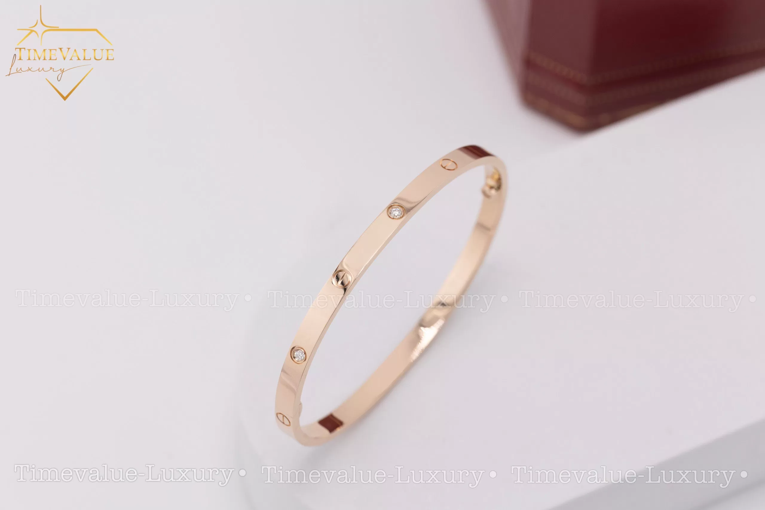 lắc cartier 6 hột kim bản nhỏ 04