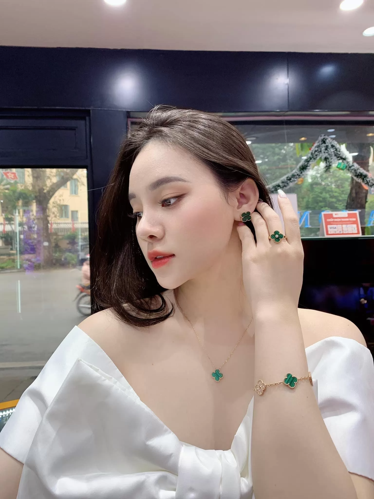 Nhẫn Vancleef 15mm Đính Kim 06
